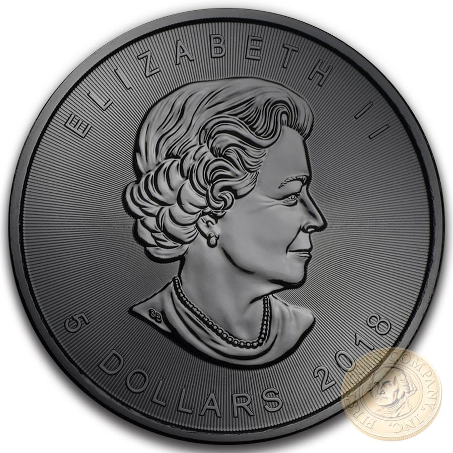 Canada INCUSE BURNING MAPLE $5 CANADIAN MAPLE LEAF Silver Coin 2018 Ruthenium plated 1 oz